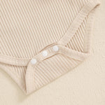Newborn Baby Girl Outfits Ruffle Long Sleeve Ribbed Romper Corduroy Suspender Skirt Overall Dress Fall Clothes