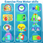 Toddler Toys for 1-2 Year Old Boy, Musical Montessori Busy Board, Early Educational Toy for Toddlers 1-3, Motor Skills Developmental Toy for 12-18 Month Age, Birthday Gift for 1+ Year Old Boy Girl