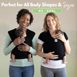 ELDOMA Black Baby Wrap Carrier - Lightweight, Breathable Baby Sling, Hands Free Baby Carrier Sling, Baby Carriers from Newborn to Toddler, (7-35 lbs / 3-15kg)