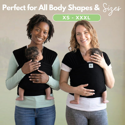 ELDOMA Black Baby Wrap Carrier - Lightweight, Breathable Baby Sling, Hands Free Baby Carrier Sling, Baby Carriers from Newborn to Toddler, (7-35 lbs / 3-15kg)