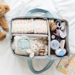 Lily Miles Baby Diaper Caddy Organizer, Quilted Nursery Storage Basket for Newborn Essentials and Diaper Changing Station, Gift for Baby Shower and Registry Must-Have (Willow Green)