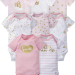 Gerber baby-girls 8-pack Short Sleeve Onesies Bodysuits
