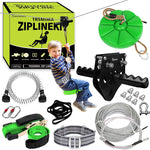 100 ft /120 ft /150 ft/180ft Zip Line Kit for Kids and Adult Up to 380 lb - Updated Removable Design Trolley and Thickened Seat, Rust Proof W/Safety Harness - Zipline Kits for Backyard