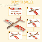 Barsha Space 4-Pack Balsa Wood Airplane Glider Kits for Kids - Model Toy Airplane Set | Perfect for Outdoor Flying in Yards, Parks & Open Spaces