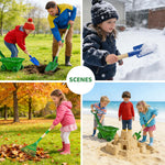 VICHTOP 10Pcs Kids Gardening Tools Set - Wheelbarrow Toys with Shovel, Rake, Hoe and Leaf Rake for Outdoor Backyard Play, STEM Educational Toys, for Toddler Boys & Girls Ages 3 4 5