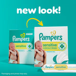 Pampers Sensitive Baby Wipes, Water Based, Hypoallergenic and Unscented, 8 Flip-Top Packs, 4 Refill Packs (1008 Wipes Total)