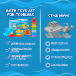 uToyz Bath Toys for Toddlers – Toddler Toys with 12pcs Rainbow Stacking Cups, Boats, & Dolphin-shaped Baby Watering Can, Baby Bath Gift & Toddler Toy for One Year Old Girl Gifts, Water Toy for Ages 1+