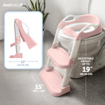 Jool Baby Potty Training Seat with 2 Step Ladder for Toddlers - Splash Guard, Adjustable Height (Pink)