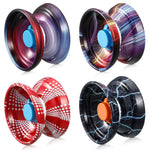 4 Pieces Yoyo Alloy Responsive Ball, Metal Yoyo String Trick Ball for Beginners, Boys, Adults Players Auto Return Technology Ball(Multi Style)