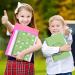 L1rabe 2 A5 Frog Spiral Notebooks Back to School Cute Frog Green College Ruled Hardbound Notebooks Exercise Book Diary Notepad Travel Journal for Kids Teens Students Girls Birthday Gift