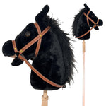 Nature Bound Stick Horse | Horse on a Stick with Sound Effects – Handcrafted Plush Stick Pony for Toddlers & Kids | Handsewn, Sturdy Wooden Handle | Pretend Play Horse Toy (Black)