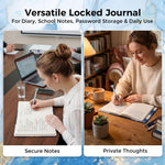 Koogel Diary with Lock for Girls Ages 8-12, A5 Journal with Lock 240 Pages, Kids Locking Secret Diary Writing Journal with Pen, Cute Birthday Gifts Stuff for Teen Tween Girls Age 8 9 10 11 12, Blue