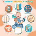 SOSUSHOE Busy Board for 1 Year Old, Montessori Toys for 1 Year Old, Easter Basket Stuffers for Toddler, Travel Activities Busy Board Busy Cube, Toys for 1 Year Old Boy Girl