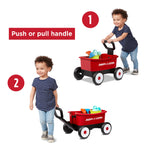 Radio Flyer My 1st Wagon 2-in-1 Walker & Pull Wagon with Beach and Garden Tools for Toddlers Ages 1-4, Red Amazon Exclusive