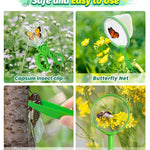 HAIMST Bug Catcher for Kids, 22 PCS Bug Catching Kit with Bug Collector Toy Bugs Butterfly Net Magnifying Glass Insect Catcher Tweezers, Outdoor Explorer Kit for Kids Age 3 4 5 6 7 8
