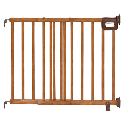 Ingenuity The Stairway 48W Series, 30'-48' Wide, 32" Tall, Baby Gate for Stairs with Door, Wood Safety Gate for Doorways and Stairways - Oak Wood
