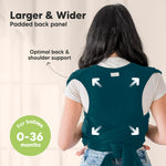 KeaBabies Baby Wrap Carrier Ring Sling - Easy to Wear, Adjustable D-Lite Baby Carrier Newborn to Toddler, Infant Carrying Shirt, Hands Free Bonding, Breathable Fabric Wearing Wrap (Peacock Green)