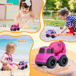 Toddler Toys for 1 Year Old Girl, Dump Truck Toys and Mixer Cement, BPA Free, Phthalates Free, PVC, Outdoor Toys for Toddlers 1-3, Ideal Toy Cars for 1 2 3 4 Year Old Girls Christmas Birthday Gift