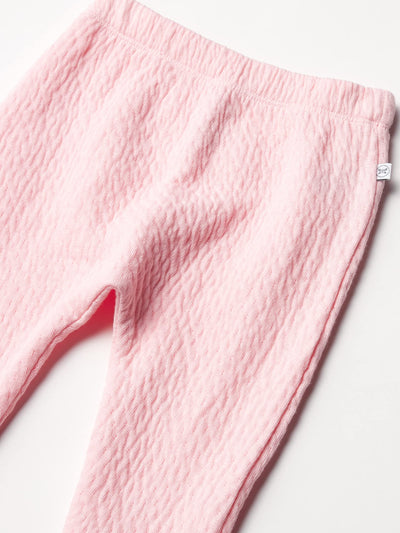 HonestBaby Baby Organic Cotton Matelasse Harem Pant, Pink, Newborn