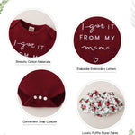 Mioglrie Newborn Baby Girl Clothes Romper Shorts Set Summer Clothes Floral Infant Girl Clothes Ruffle Clothing Wine Red Baby Girl Clothes 3-6 Months