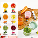 Caperci 6-Pack Glass Baby Food Storage Containers - 4 oz freezer safe Baby Food Storage jars with Lids, small glass baby puree containers,Baby Bullet Jars, Microwave & Dishwasher Safe, BPA Free