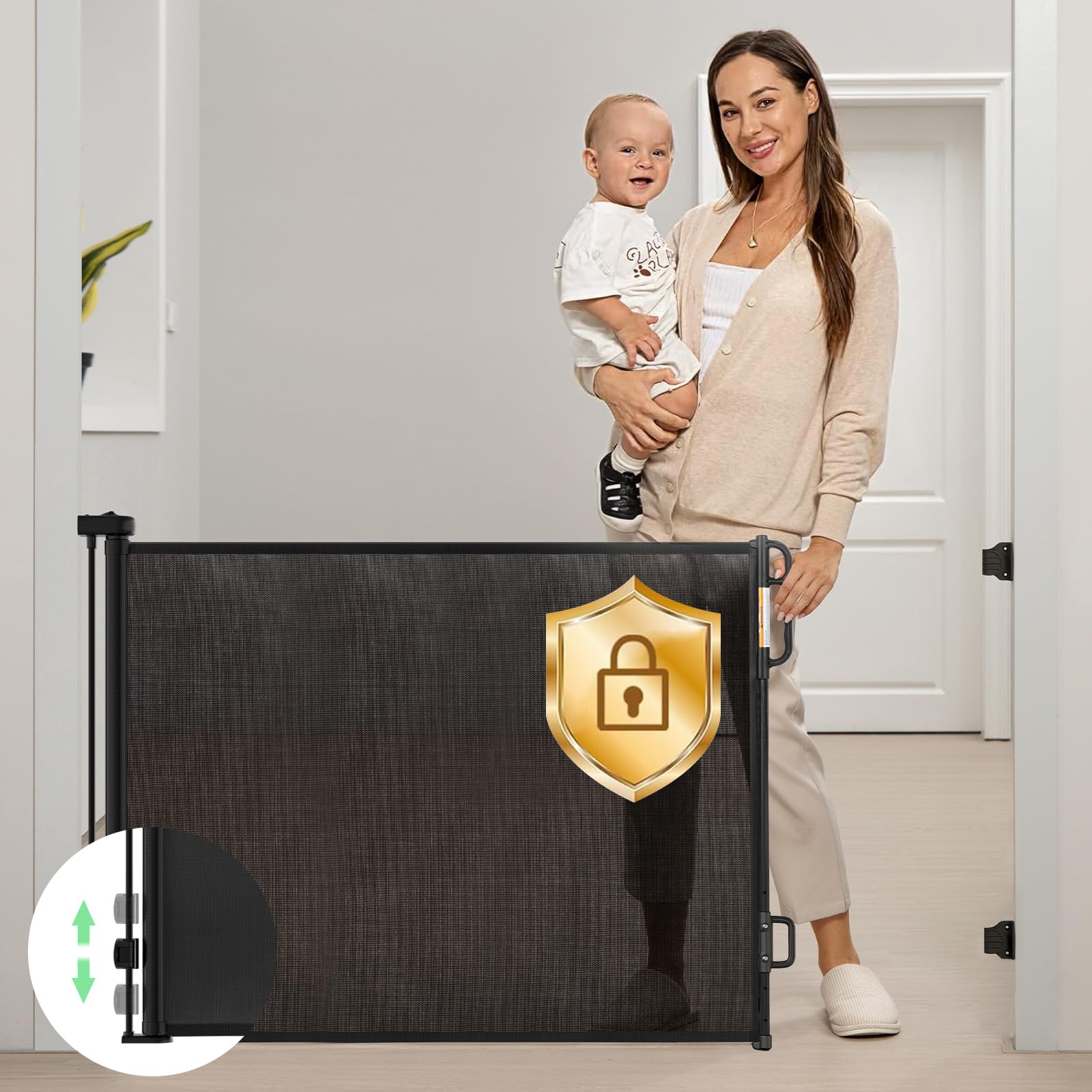 Momcozy Retractable Mesh Baby Gate or Dog Gate, - Baby Safety - Momcozy ...
