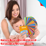 51 PCS Spanish Baby Cognitive Flashcards, Double Sided Printed 7 in 1 Colorful Cards Alphabet, Numbers, Foods, Animals, Shapes, Colors with 2 Reclosable Rings, Learning Tool for Toddlers