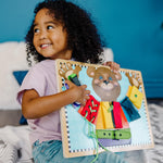 Melissa & Doug Basic Skills Puzzle Board - Wooden Educational Toy Learn to Button Busy Board, Activity for Fine Motor Skills, Developmental Toy for Toddlers Ages 3+