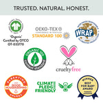 HonestBaby 3-Pack Organic Cotton Footed Harem Pants, Jumbo Floral Lilac, 0-3 Months