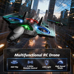 FUNPX Foam RC Airplane with Cool Led Light, 360° Flip and Headless Mode, Remote Control Airplane RC Plane for Kids Adults Aged 6+, RC Flying Toy for Kids, Birthday Gift