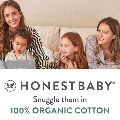 HonestBaby 3-Pack Organic Cotton Footed Harem Pants, Jumbo Floral Lilac, 0-3 Months