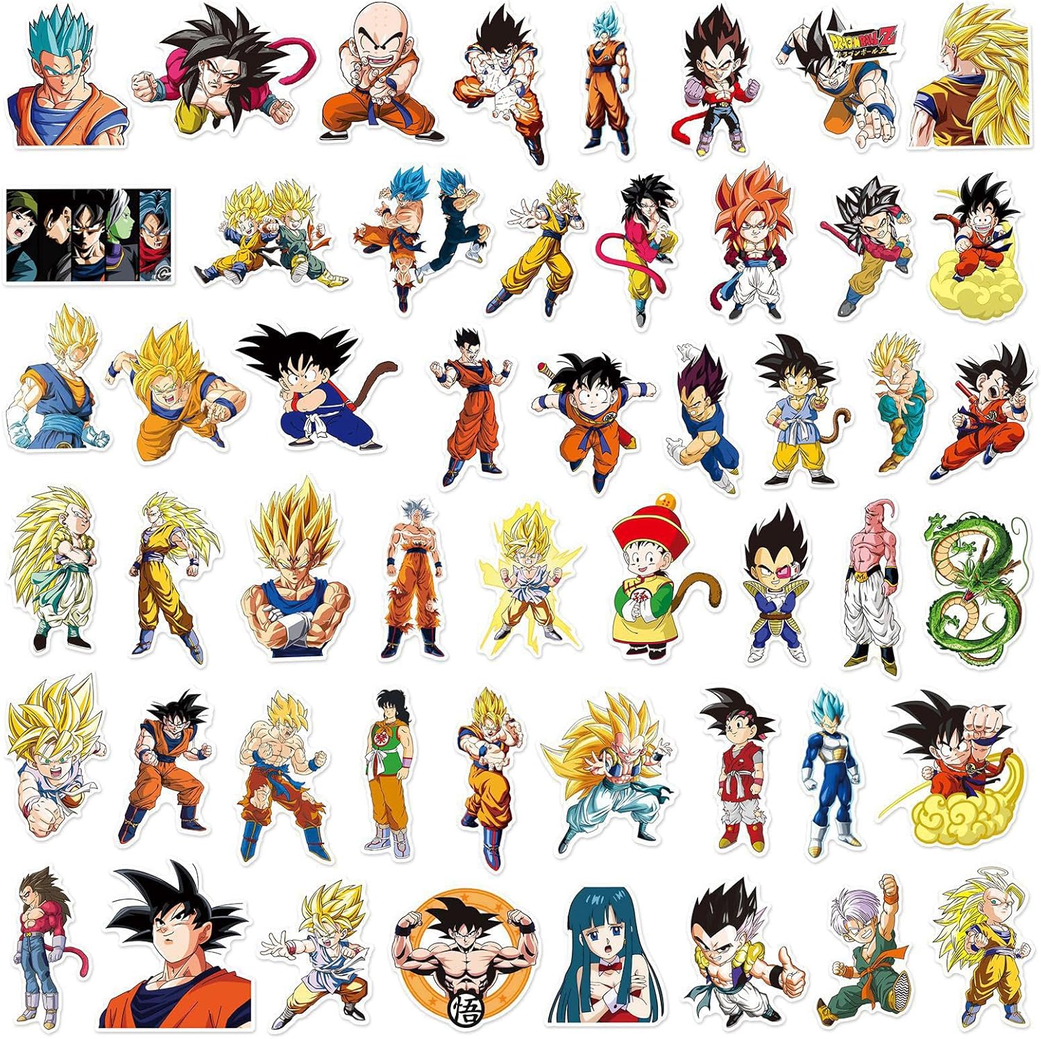 Cool Classic Anime Dragon and Ball Stickers for Water Bottles,Laptop,Birthday Party Supplies Party Decorations Party Favors (Black)