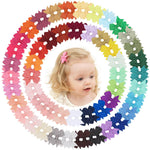 doboi Hair Clips 100PCS 2" Infant Grosgrain Boutique Ribbon Mini Bows for Girls Teens Infants Kids Toddlers Newborn - 50 Pairs Set