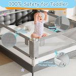 AquaVogue 3-Pack Bed Rails for Toddlers with Headboard Rod - Height Adjustable Baby Bed Rail Guard Specially Designed for Twin Size (74.8 x 74.8 x 39 Inch)
