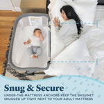 Baby Delight Beside Me Dreamer Bassinet | Bedside Sleeper | 6-Position Height Adjustment | Charcoal Tweed