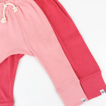 HonestBaby Multipack Honest Pants Joggers Pull on 100% Organic Cotton for Infant Baby and Toddler, Boys, Girls, Unisex, Pink Ombre, 24 Months