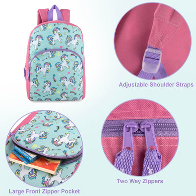 Trail maker 15 Inch Kids Backpacks for Boys & Girls | Preschool, Kindergarten, Elementary School Backpacks with Adjustable, Padded Straps (Upbeat Unicorns)