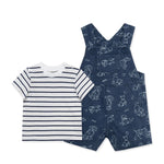 Little Me Clothes for Baby Boys' Puppies Shortall, Blue Puppipes, 6 Monthss
