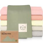 Organic Burp Cloths Baby Boy, Girl - 6-Pack Large 100% Cotton Burping Cloths for Babies, Spit Up Rags, Super Absorbent, Ultra Soft Newborn Rag, Gender Neutral, Machine Washable, Durable (Embrace)