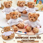 Blueweenly Make Your Own Stuffed Animal Kit Including 9.84 Inches Velvet Animal White T Shirt 12 Colors Pens and Thank You Card DIY Stuffed Plush Gift for Crafts (Brown,Bear)