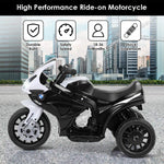 Costzon Kids Electric Ride on Motorcycle w/Headlights &Music, Pedal, Licensed BMW 6V Battery Powered 3 Wheels Motorcycle Toy for Children Boys & Girls (Black)