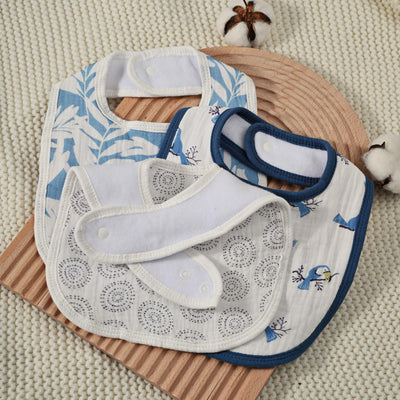 GLLQUEN BABY Muslin Drool Bibs for Boys Girls 8 Pack, Adjustable Baby Bibs for Drooling and Teething, Soft Cotton Baby Bandana Bibs for Newborn Feeding Essentials(Toucan)