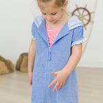 RuffleButts Girls Terry Knit Full-Zip Swim Cover-Up - Fashion Swimwear Cover-Up Dress