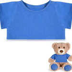 Bear Tee Shirt Fit 14-18inch Bear Clothes Stuffed Animal Clothes Basic Stuffed Dolls Shirt, White