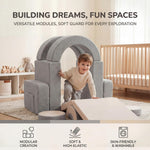 BUMNANA 14pcs Modular Kids Play Couch, Child Sectional Sofa, Fortplay Bedroom and Playroom Furniture for Toddlers, Convertible Foam and Floor Cushion for Boys and Girls