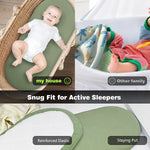 3-Pack Cotton Muslin Bassinet Sheets - Fitted Elastic Mattress Cover for Baby Boys & Girls, Breathable Bedside Bassinet Sheets Neutral Colors (Fits Oval & Rectangle Shape) (Green)