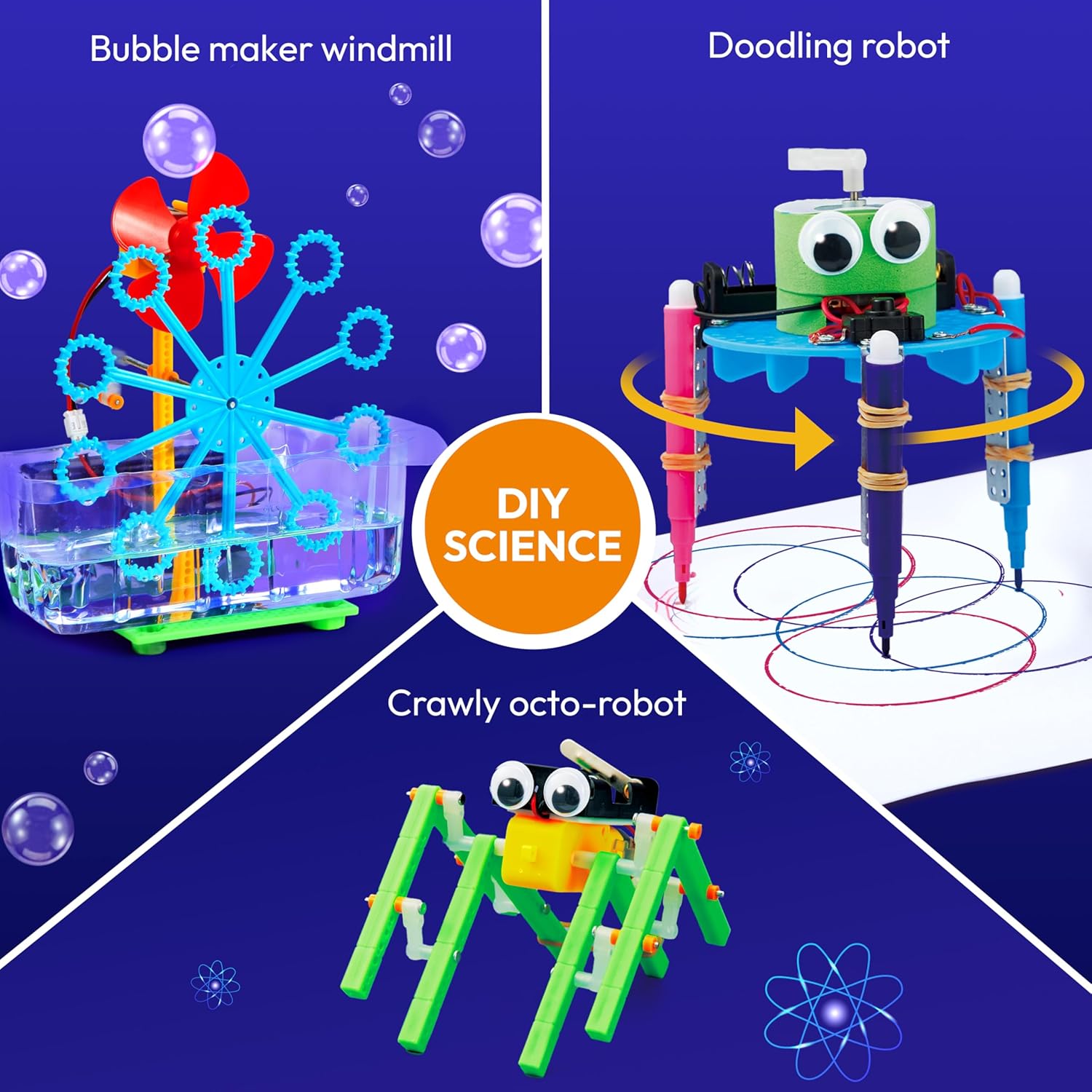 Klever Kits 6 in 1 Electric Robot Kits, Make Your Own Stem Toys for Ages 8-13, Stem Activities Educational Science Kits for Boys and Girls Birthday Gifts