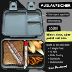 BEARFOOT Kids Lunch Box with Compartments – Compact & Lightweight | Leak-Proof, BPA-Free, Dishwasher Safe | Hand-Drawn Design for Preschool, School, Travel (Game Black, 2.75 Cups)