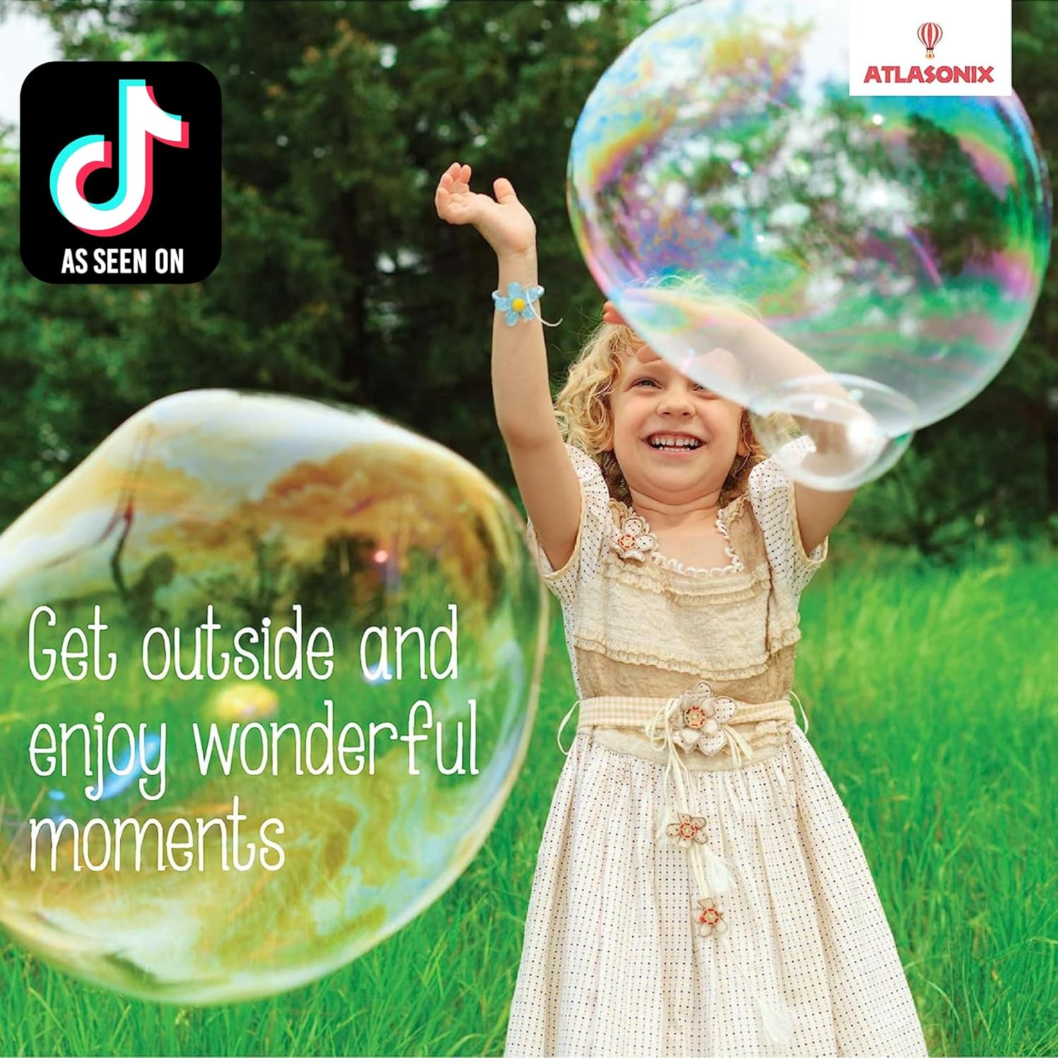 Bubbles for Kids – Giant Bubble Wand & Powder Mix | Makes 896 oz (7 Gallons) of Bubble Solution | Bubble Refill for Big Bubbles, Bubble Machine, Outdoor Fun | Non-Toxic & Long-Lasting