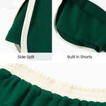 PATPAT Girls 2 Piece Outfits Size 9-10 Years, Green White Color Block T Shirts and Skorts Clothing Sets, Girls Summer Outfits, Trendy Clothes Skirt Sets Summer Clothes Lounge Sets